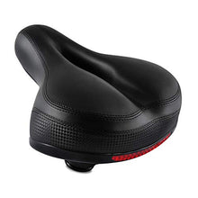 Load image into Gallery viewer, IPOW Comfort Bike Seat for Women or Men, Bicycle Saddle Replacement Padded Soft High Density Memory Foam with Dual Shock Absorbing Rubber Balls Suspension Universal Fit for Indoor/Outdoor Bikes, Black