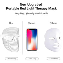 Load image into Gallery viewer, L E D Face Mask Light Therapy, 7 Colors Light Facial Mask for Skin Care, Light Therapy Mask for Facial Rejuvenation, Portable, Rechargeable, Wireless