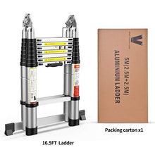 Load image into Gallery viewer, 16.5FT Telescoping Extension Ladder 2-in-1,Multi-Purpose Aluminum Telescopic Ladders for Easy Storage