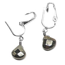 Load image into Gallery viewer, Pyrite Briolette Gold-Filled Lever Back Earrings Crystal
