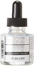 Load image into Gallery viewer, Dr. Ph. Martin's 400070-1R Iridescent Calligraphy Color, 1.0 oz, Iridescent Silver (1R)