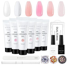 Load image into Gallery viewer, Makartt Poly Nail Gel Kit, Clear Pink Spring Summer Nail Gel Kit Poly Nail Extension Gel Nail Enhancement Set for Manicure All-in-one Nail Thickening Solution Salon Home French Kit Christmas Gift