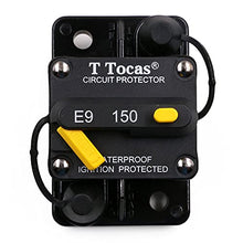 Load image into Gallery viewer, T Tocas 150 Amp Surface-Mount Circuit Breakers with Manual Reset and Switch Button for Boat Marine RV Yacht Battery Trailer Bus Truck Solar, 12V - 48V DC, Waterproof (150A)