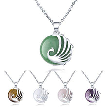Load image into Gallery viewer, Peacock Crystal Pendant Necklace Chakra Healing Women's Pendant Meditation Aura Stone Jewelry Lucky Blessing Gift (Green Aventurine)
