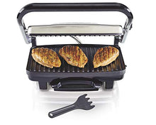Load image into Gallery viewer, Hamilton Beach Panini Press, Sandwich Maker & Electric Indoor Grill, Upright Storage, Nonstick Easy Clean Grids, Stainless Steel (25410)