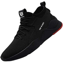 Load image into Gallery viewer, SUADEX Work Safety Shoes for Men Womens, Steel Toe Shoes Lightweight Breathable Toe Sneakers Construction Working Shoes for Hiking Trail Tennis Black