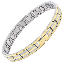 Load image into Gallery viewer, MagnetRX® Women's Ultra Strength Magnetic Therapy Bracelet - Arthritis Pain Relief & Carpal Tunnel Titanium Magnetic Bracelets for Women - Adjustable Length with Sizing Tool (Silver & Gold)