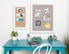 Load image into Gallery viewer, DesignOvation Bosc Framed Gray Linen Fabric Pinboard, 23.5x29.5, White