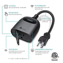 Load image into Gallery viewer, Kasa Outdoor Smart Dimmer Plug, IP64 Plug- in Dimmer for Outdoor String Lights, Compatible with Alexa, Google Assistant & SmartThings, Long Wi-Fi Range 2.4Ghz, No Hub Required, ETL Certified(KP405)