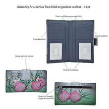 Load image into Gallery viewer, Anna by Anuschka womens 1833 Wallet Hand Painted Genuine Leather, Birds in Paradise Green, One Size US
