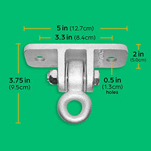 Load image into Gallery viewer, Jungle Gym Kingdom Swing Set Hangers - 4 Heavy Duty Brackets with Locking Snap Hooks for Porch, Patio, Playground - Indoor/Outdoor Hardware & Accessories