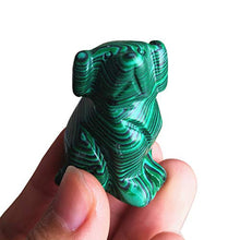 Load image into Gallery viewer, Gemgogo 2 Pcs Synthetic Malachite Pocket Carved Lucky Dog Crystals and Healing Stones Figurines Collectibles,1.5 Inches Room Decor Gemstone