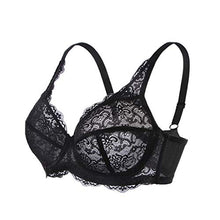 Load image into Gallery viewer, HSIA Underwire Minimizer Bra Women's Unlined Plus Size Bra Full Bust Sheer Bra Sexy Lace Unpadded Bra 34C-44DDD Black