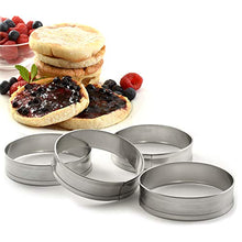 Load image into Gallery viewer, Norpro 3776 Stainless Steel English Muffin Rings, Set of 4, sylver