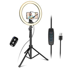 Load image into Gallery viewer, UBeesize 12’’ led Ring Light with Tripod Stand and Phone Holder, Selfie Ring Light for Video conferencing, Compatible with iPhone&Android Phones&Cameras