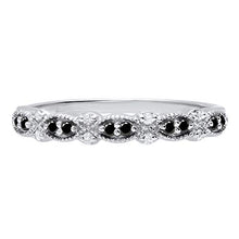 Load image into Gallery viewer, Dazzlingrock Collection 0.15 Carat (ctw) Sterling Silver Round Black & White Diamond Ladies Wedding Band, Size 8