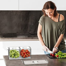 Load image into Gallery viewer, WAVELUX Produce Saver Containers for Refrigerator, Food Fruit Vegetables storage, 3 Pcs Stackable Freezer Fridge Organizer, Fresh Keeper Drawer Bin Basket with Vented Lids & Removable Drain Tray