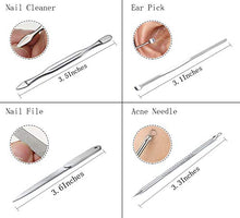 Load image into Gallery viewer, Manicure Set Professional Nail Clippers Kit Pedicure Care Tools- Stainless Steel Women Grooming Kit 12Pcs for Travel or Home (Gold)
