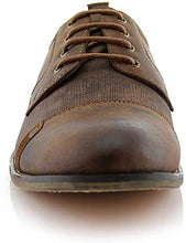 Load image into Gallery viewer, Ferro Aldo MFA19619L Trevor Classsic Cap-Toe Lace-Up Leather Lined Round Toe Business Casual Dress Oxford Shoes Brown