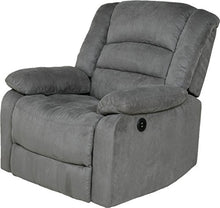 Load image into Gallery viewer, RelaxZen Longstreet Rocker Recliner with Massage, Heat and Dual USB ports, Gray