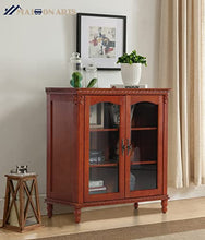 Load image into Gallery viewer, MAISON ARTS Buffet & Sideboard Kitchen Storage Cabinet w/Adjustable Shelves Buffet Cabinet w/Glass Doors China Cabinet for Kitchen Dining Room Living Room, Embossed Frame