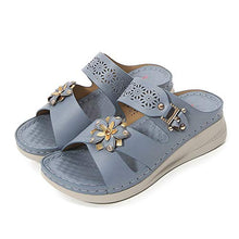Load image into Gallery viewer, Reokoou Flat Sandals for Women Summer Casual Hollow Out Comfortable Wedge Platform Shoes Slip On Beach Slippers