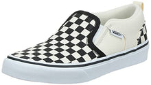 Load image into Gallery viewer, Vans' Boys' Asher Checkered Slip On Sneaker Blk/NAT 6 Medium US