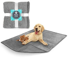 Load image into Gallery viewer, PetAmi Waterproof Dog Blanket for Couch, Sofa | Waterproof Sherpa Pet Blanket for Large Dogs, Puppies | Super Soft Washable Microfiber Fleece | Reversible Design | 60 x 40 (Light Grey)