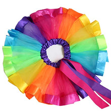Load image into Gallery viewer, MY-PRETTYGS Layered Tulle Ballet Rainbow Tutu Skirt with Flower Crown Wreath Headband