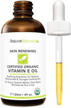 Load image into Gallery viewer, Vitamin E Oil - 100% All Natural & USDA Organic (LARGE 4oz Bottle) Visibly Reduce the Look of Scars, Stretch Marks, Dark Spots & Wrinkles for Hydrated & Youthful Skin. Face & Body Moisturizer
