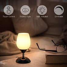 Load image into Gallery viewer, Boncoo Touch Control Table Lamp Dimmable Small Lamp Ambient Light with White Opal Glass Shade Simple Night Light Modern Accent Lamp Bedside Nightstand Lamp for Bedroom Living Room, E12 Bulb Included