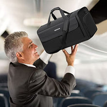 Load image into Gallery viewer, Carry On Garment Bags for Travel Large Suit Bags for Men Convertible Garment Duffle Bag for Men Women with Shoes Compartment Weekender Duffel Bag 2 in 1 Hanging Dress Suitcase Suit Travel Bags,Black
