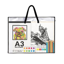 Load image into Gallery viewer, SUNEE 19x25 Art Portfolio Bag, Vinyl Portfolio Organizer with Handle, Zippered Storage Folder for Artwork, Poster and Bulletin Board