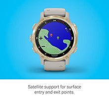 Load image into Gallery viewer, Garmin Descent Mk2S, Smaller-Sized Watch-Style Dive Computer, Multisport Training/Smart Features, Light Gold with Light Sand Silicone Band, (010-02403-00)