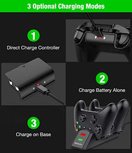 Load image into Gallery viewer, BEBONCOOL Station for Xbox One Controller Charger, Controller Charger Station Work with Xbox One/One S/One X/Xbox Elite, Charging Station with 2x1200 mAh Rechargeable Battery