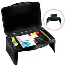 Load image into Gallery viewer, Folding Lap Desk, Laptop Desk, Breakfast Table, Bed Table, Serving Tray - The lapdesk Contains Extra Storage Space and dividers & Folds Very Easy, Great for Kids, Adults, Boys, Girls (Black)