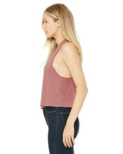 Load image into Gallery viewer, Bella + Canvas Ladies' Racerback Cropped Tank M HEATHER NAVY