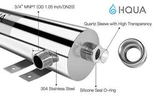 Load image into Gallery viewer, HQUA-TWS-12 Ultraviolet Water Purifier Sterilizer Filter for Whole House Water Purification,12GPM 120V, 1 Extra UV Lamp + 1 Extra Quartz Sleeve