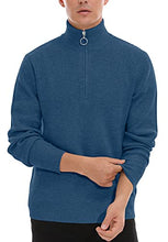 Load image into Gallery viewer, Sailwind Men's Soft Sweaters Quarter Zip Pullover Classic Ribbed Turtleneck Sweater for Men US Medium VG Blue
