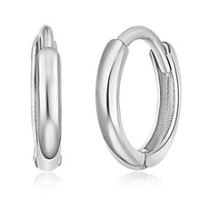 Load image into Gallery viewer, 14k White Gold 1.5mm Thickness Huggie Earrings (8 x 8 mm)