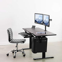 Load image into Gallery viewer, VIVO Electric 60 x 24 inch Stand Up Desk, Espresso Solid One-Piece Table Top, Black Frame, Height Adjustable Standing Workstation with Simple 2 Button Controller (DESK-KIT-B06E)