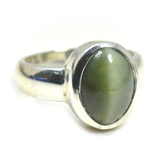 Load image into Gallery viewer, 55Carat Natural 4 Carat Cat's Eye Gemstone Silver Ring for Men Women US Size 4,5,6,7,8,9,10,11,12,13