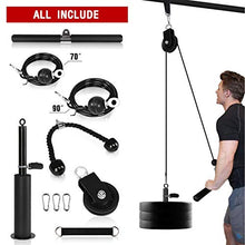 Load image into Gallery viewer, Mikolo Fitness LAT and Lift Pulley System, Dual Cable Machine(70'' and 90'') with Upgraded Loading Pin for Triceps Pull Down, Biceps Curl, Back, Forearm, Shoulder-Home Gym Equipment(Patent)