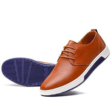 Load image into Gallery viewer, konhill Men's Casual Oxford Shoes Breathable Flat Fashion Lace-up Dress Shoes,Brown,39