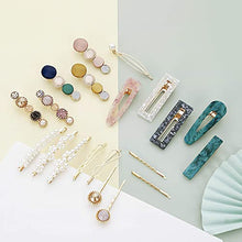 Load image into Gallery viewer, Mehayi 20 PCS Macaron Pearl Acrylic Resin Metal Fashion Hair Clips Set, Handmade Cute Hair Barrettes Bobby Pins, Gold Metal Hairpin Hair Accessories Headwear Styling Tools, Gifts for Women Girls Decorative Party Wedding
