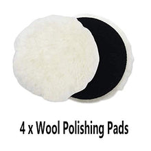 Load image into Gallery viewer, IPELY 6 Pcs 6 Inch Wool Polishing Buffing Pad Polishing Buffing Wheel for Drill Buffer Attachment with M14 Drill Adapter