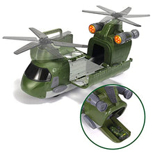 Load image into Gallery viewer, JOYIN Military Transport Cargo Airplane Car Toy Play Set Including Friction Powered Helicopter with Light, 6 Die-Cast Military Cars & 12 Army Men Figures for Over 3 Years Old Boys and Girls