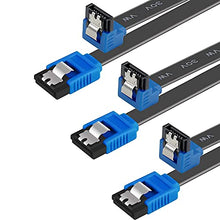 Load image into Gallery viewer, BENFEI SATA Cable III, 3 Pack SATA Cable III 6Gbps 90 Degree Right Angle with Locking Latch 18 Inch for SATA HDD, SSD, CD Driver, CD Writer - Blue