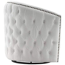 Load image into Gallery viewer, Modway Rogue Performance Velvet Barrel Back Accent Lounge Swivel Chair in White
