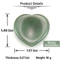 Load image into Gallery viewer, Sunligoo Healing Crystal Green Aventurine Love Heart Thumb Worry Stone Pocket Palm Gemstones for Anxiety Therapy Geometry Chakra Reiki Balancing